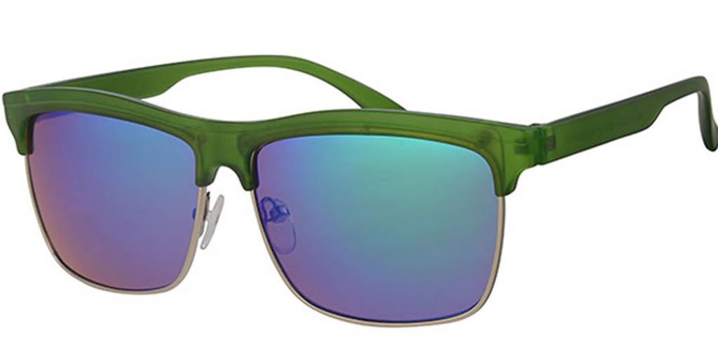 Clubmaster zonnebril groen met spiegelglas Clubmaster zonnebril groen met spiegelglas