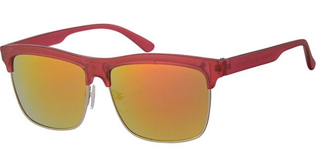 Clubmaster zonnebril roos met spiegelglas Clubmaster zonnebril roos met spiegelglas