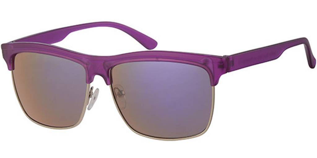 Clubmaster zonnebril mauve met spiegelglas Clubmaster zonnebril mauve met spiegelglas