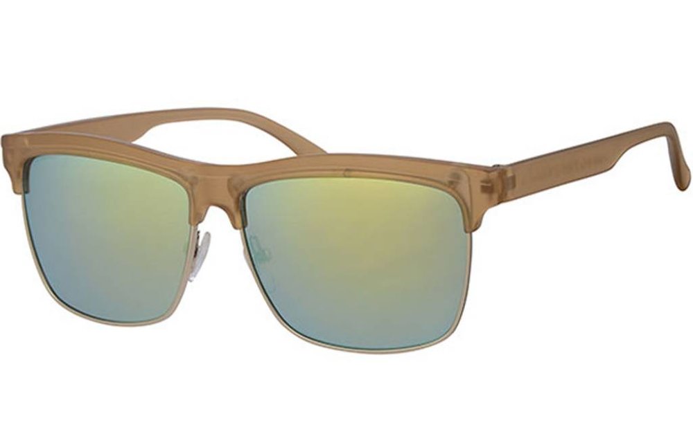 Clubmaster zonnebril bruin met spiegelglas Clubmaster zonnebril bruin met spiegelglas