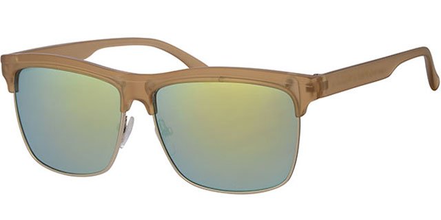 Clubmaster zonnebril bruin met spiegelglas