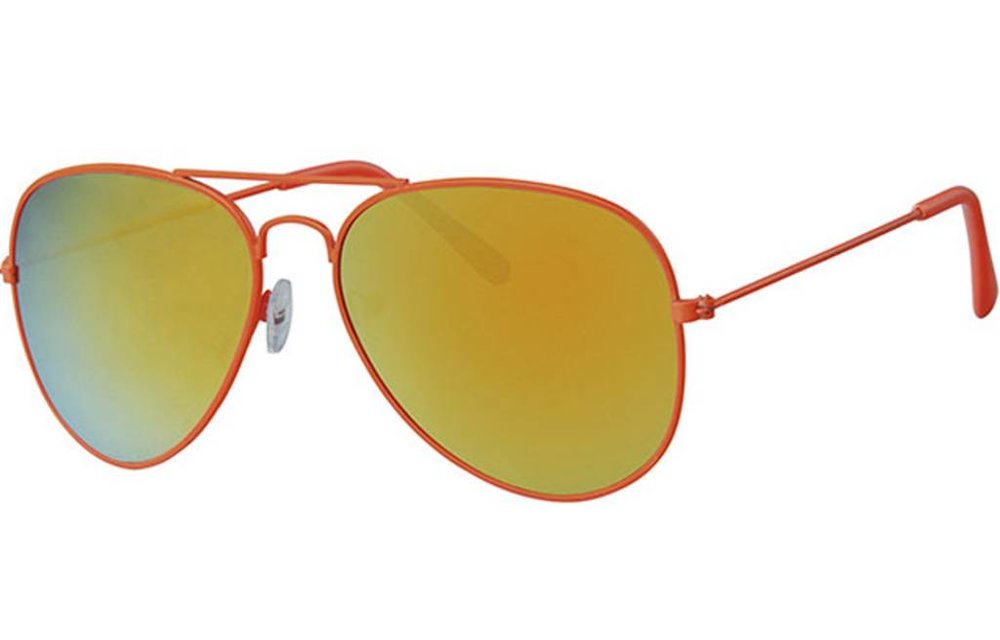 Piloten zonnebril oranje met spiegelglas Piloten zonnebril oranje met spiegelglas