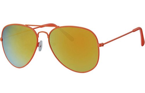 Piloten zonnebril oranje met spiegelglas
