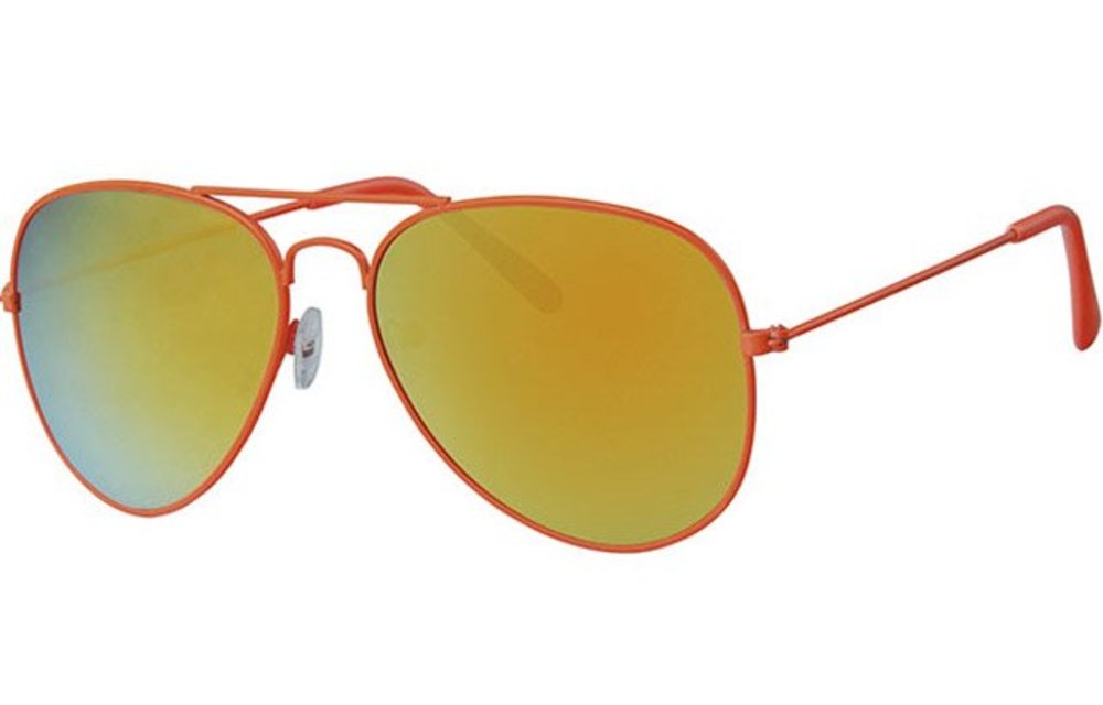 Piloten zonnebril oranje met spiegelglas Piloten zonnebril oranje met spiegelglas