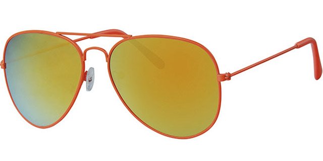 Piloten zonnebril oranje met spiegelglas