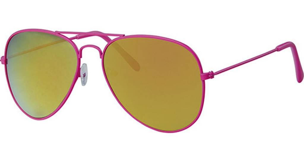 Piloten zonnebril roos met spiegelglas