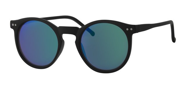 Kinder clubmaster zonnebril zwart met spiegelglas