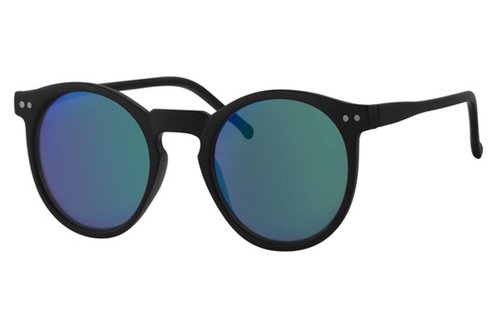 Kinder clubmaster zonnebril zwart met spiegelglas