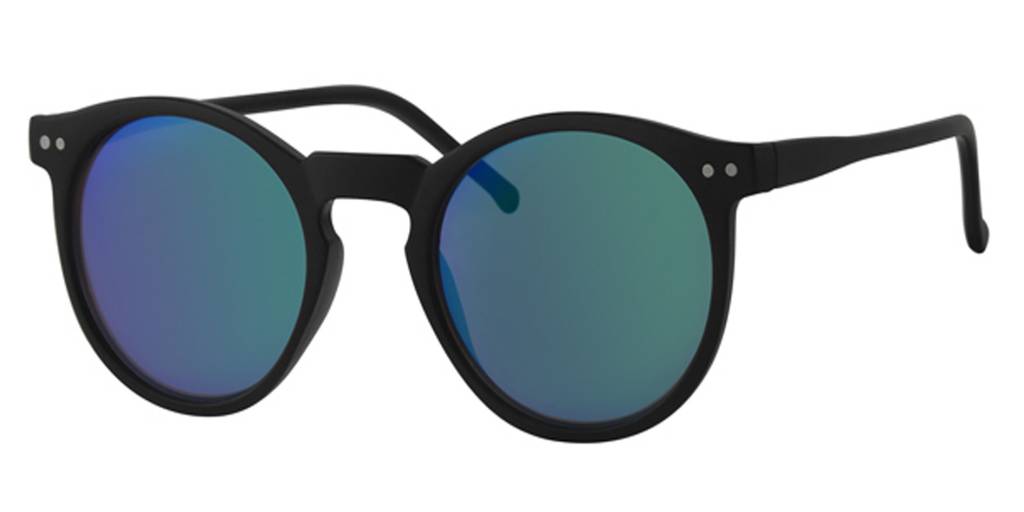 Kinder clubmaster zonnebril zwart met spiegelglas