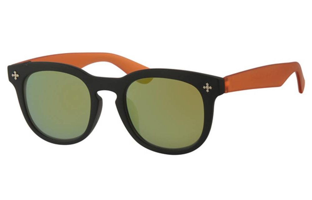 Kids Clubmaster zonnebril Oranje/Zwart Kids Clubmaster zonnebril Oranje/Zwart