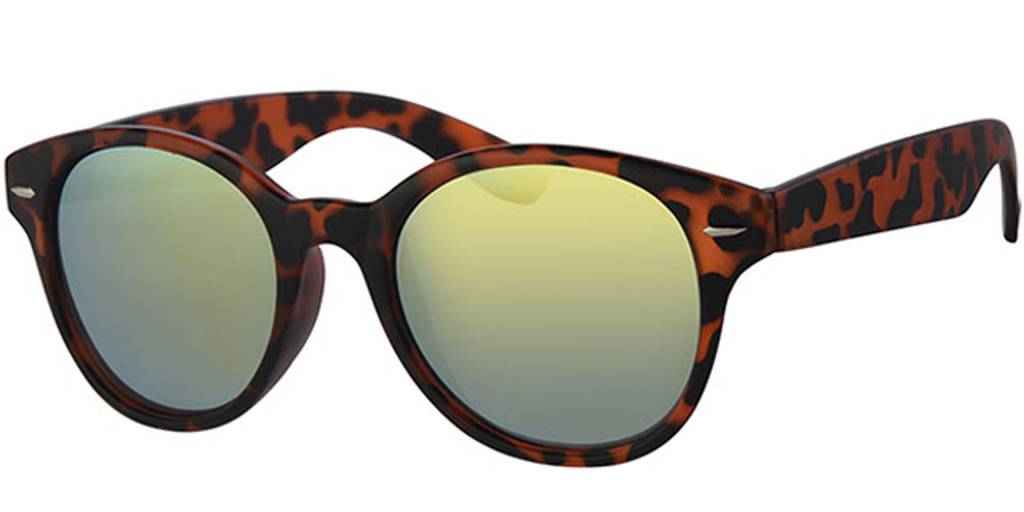 Zonnebril camouflage leopard met ronde spiegelglazen Zonnebril camouflage leopard met ronde spiegelglazen