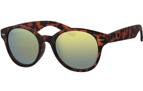 Zonnebril camouflage leopard met ronde spiegelglazen