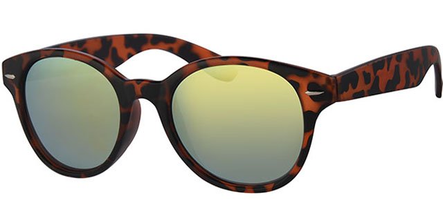 Zonnebril camouflage leopard met ronde spiegelglazen