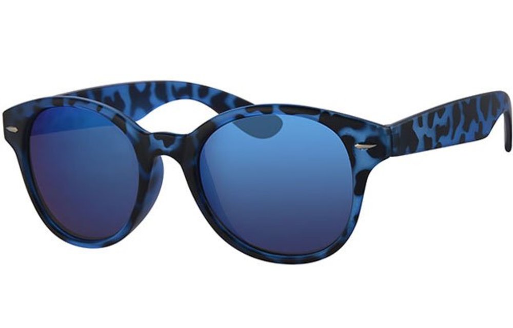 Zonnebril camouflage blue met ronde spiegelglazen Zonnebril camouflage blue met ronde spiegelglazen