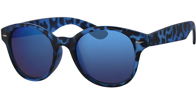 Zonnebril camouflage blue met ronde spiegelglazen