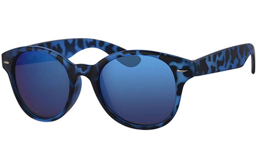 Zonnebril camouflage blue met ronde spiegelglazen Zonnebril camouflage blue met ronde spiegelglazen