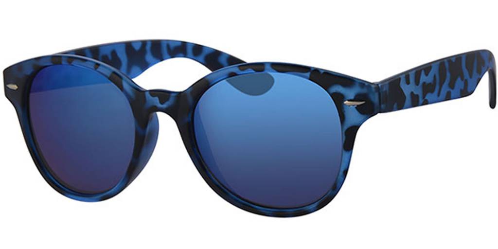 Zonnebril camouflage blue met ronde spiegelglazen