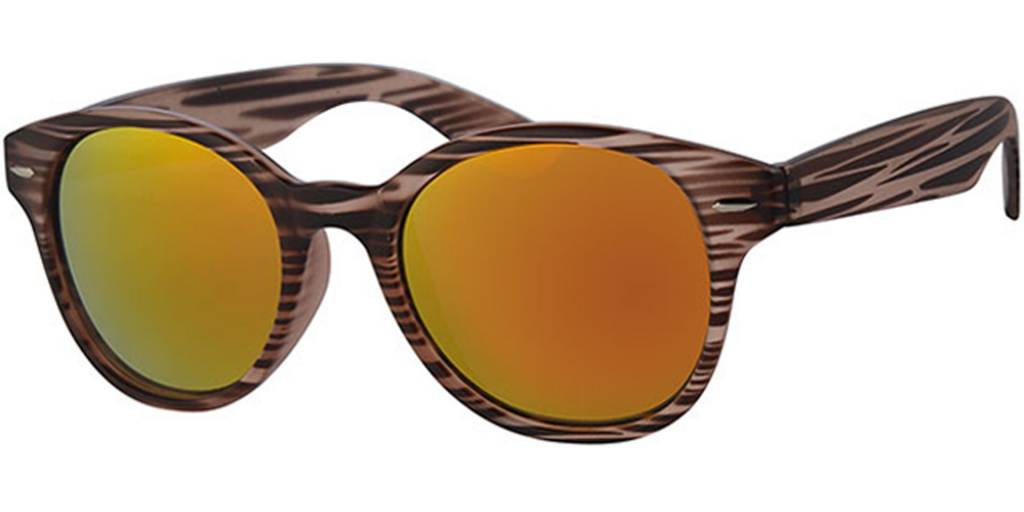 Zonnebril camouflage wood met ronde spiegelglazen Zonnebril camouflage wood met ronde spiegelglazen