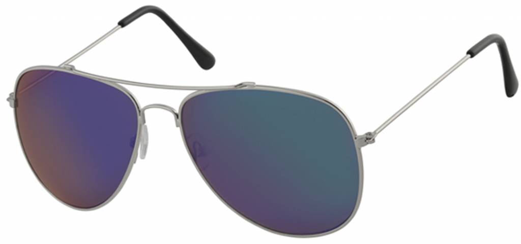 Aviator Zonnebril Silver/blue spiegelglas