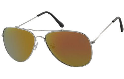 Aviator Zonnebril Silver/red spiegelglas