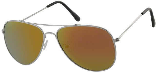 Aviator Zonnebril Silver/red spiegelglas