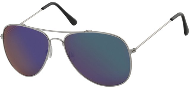 Aviator Zonnebril Silver/blue spiegelglas