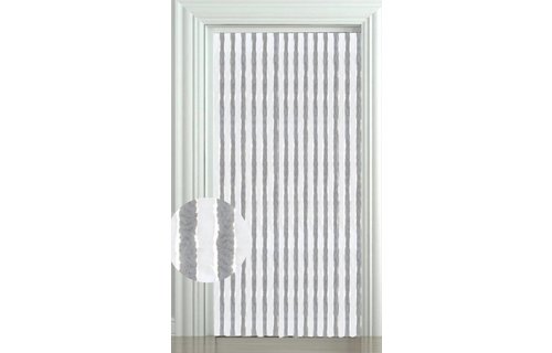 Vliegengordijn kattenstaart 90x220 cm. Wit/Grijs