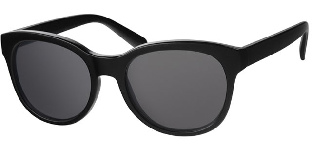 Zonnebril rond Black Solid