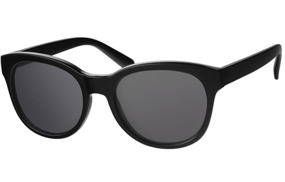 Zonnebril rond Black Solid Zonnebril rond Black Solid