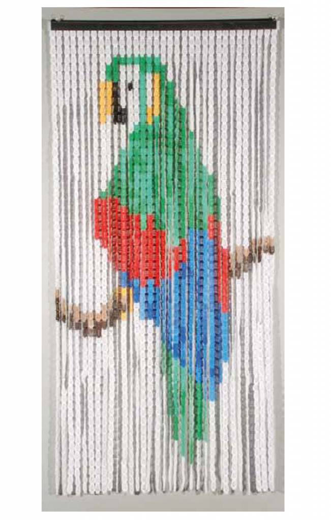 Vliegengordijn 90 x 200 cm. PVC Papegaai