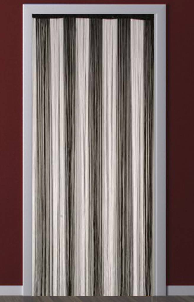 Deurgordijn Strings Wit / Zwart 90X200 cm.