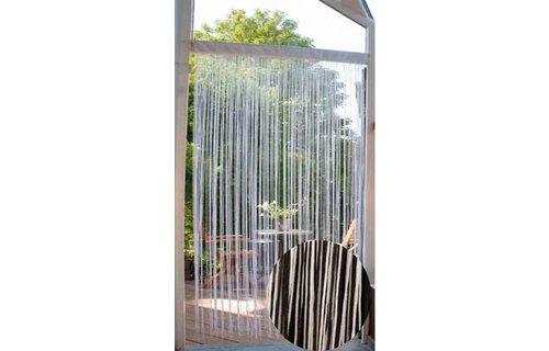 Deurgordijn Strings Wit / Zwart 90X200 cm.