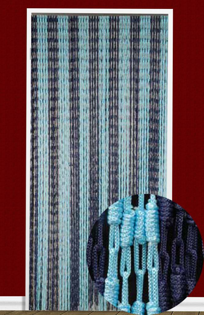 Vliegengordijn Knopen Blauw 90X200 cm.