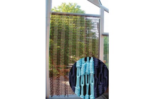 Vliegengordijn Knopen Blauw 90X200 cm.