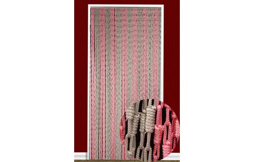 Vliegengordijn Knopen Grijs/roze 90X200 cm.