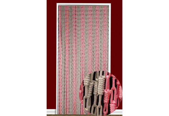 Vliegengordijn Knopen Grijs/roze 90X200 cm.