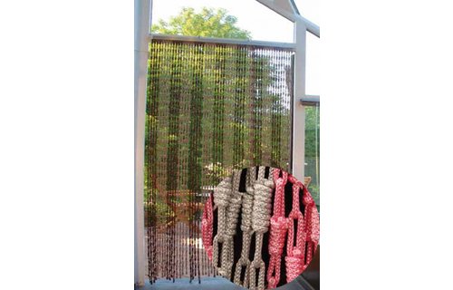 Vliegengordijn Knopen Grijs/roze 90X200 cm.