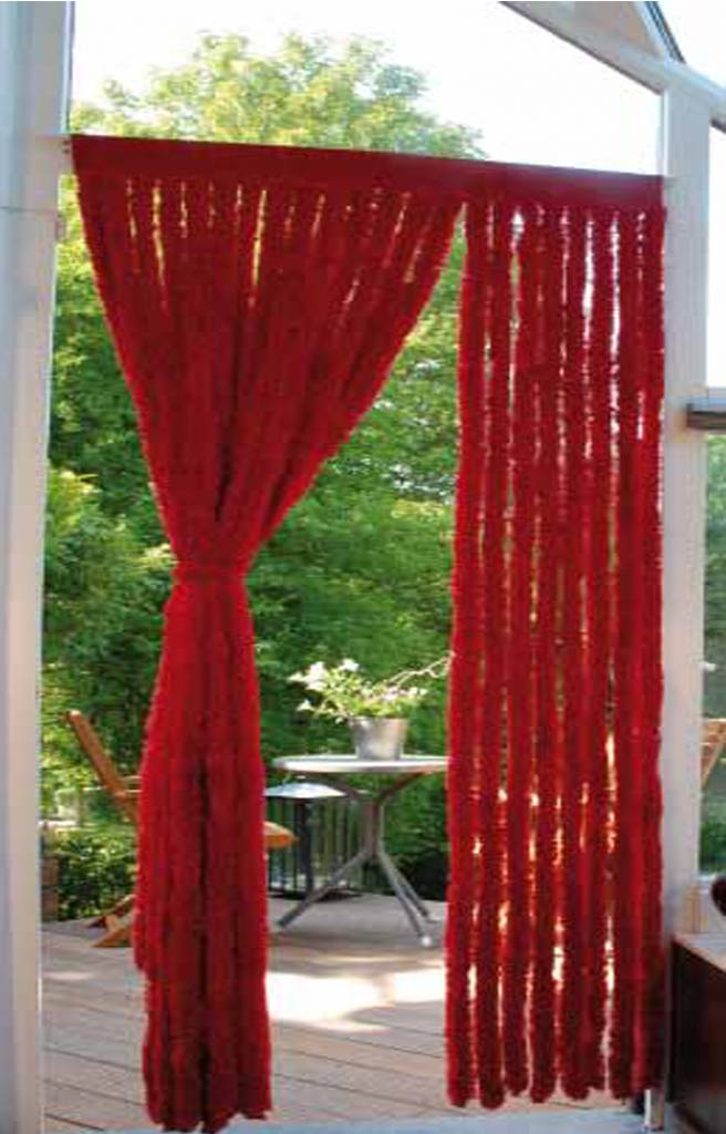 Vliegengordijn lichte en zachte kattenstaart Rood 90x200 cm.
