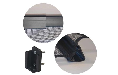 Horgordijn Telescopisch 100 x 220 cm. zwart