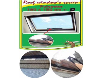 Vliegengaas voor dakvensters 150x180 cm. Zwart