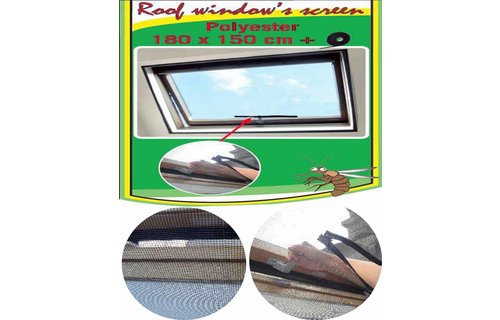 Vliegengaas voor dakvensters 150x180 cm. Zwart