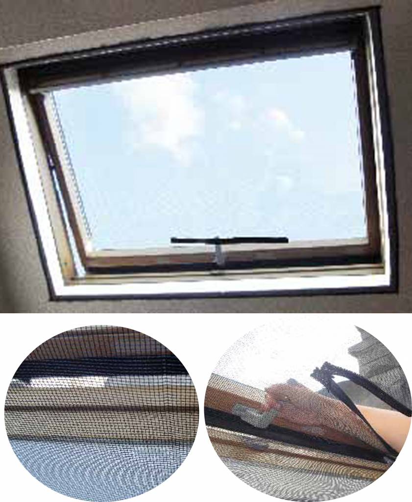 Vliegengaas voor dakvensters 150x180 cm. Zwart