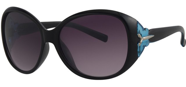 Dames zonnebril zwart/blauw