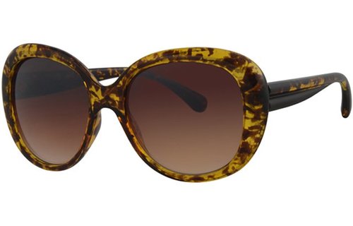 Dames zonnebril Big round yellow/black