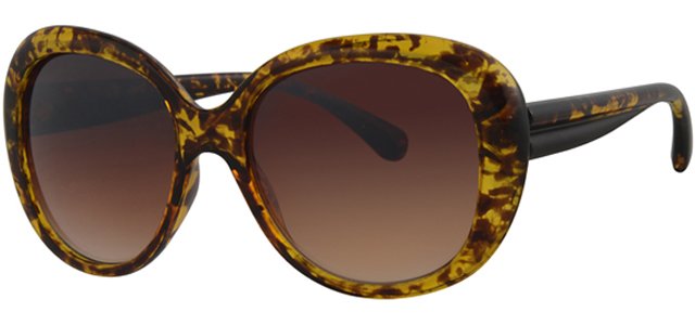 Dames zonnebril Big round yellow/black