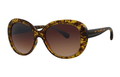 Dames zonnebril Big round yellow/black