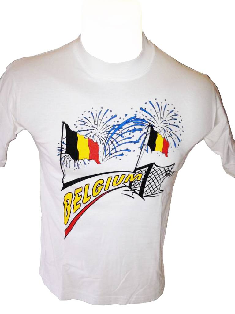 T-shirt Belgium 2 vlag (wit) T-shirt Belgium 2 vlag (wit)