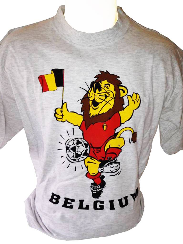 T-shirt Belgium Leeuw-vlag (grijs)