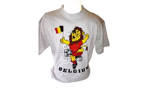 T-shirt Belgium Leeuw-vlag (grijs)