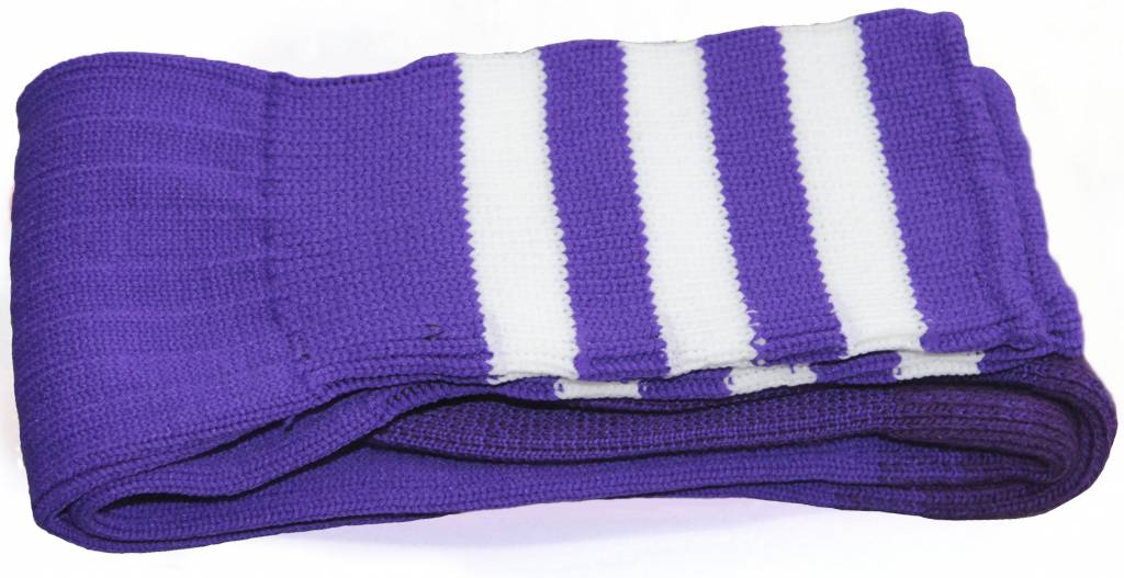 Voetbal kousen Paars/wit